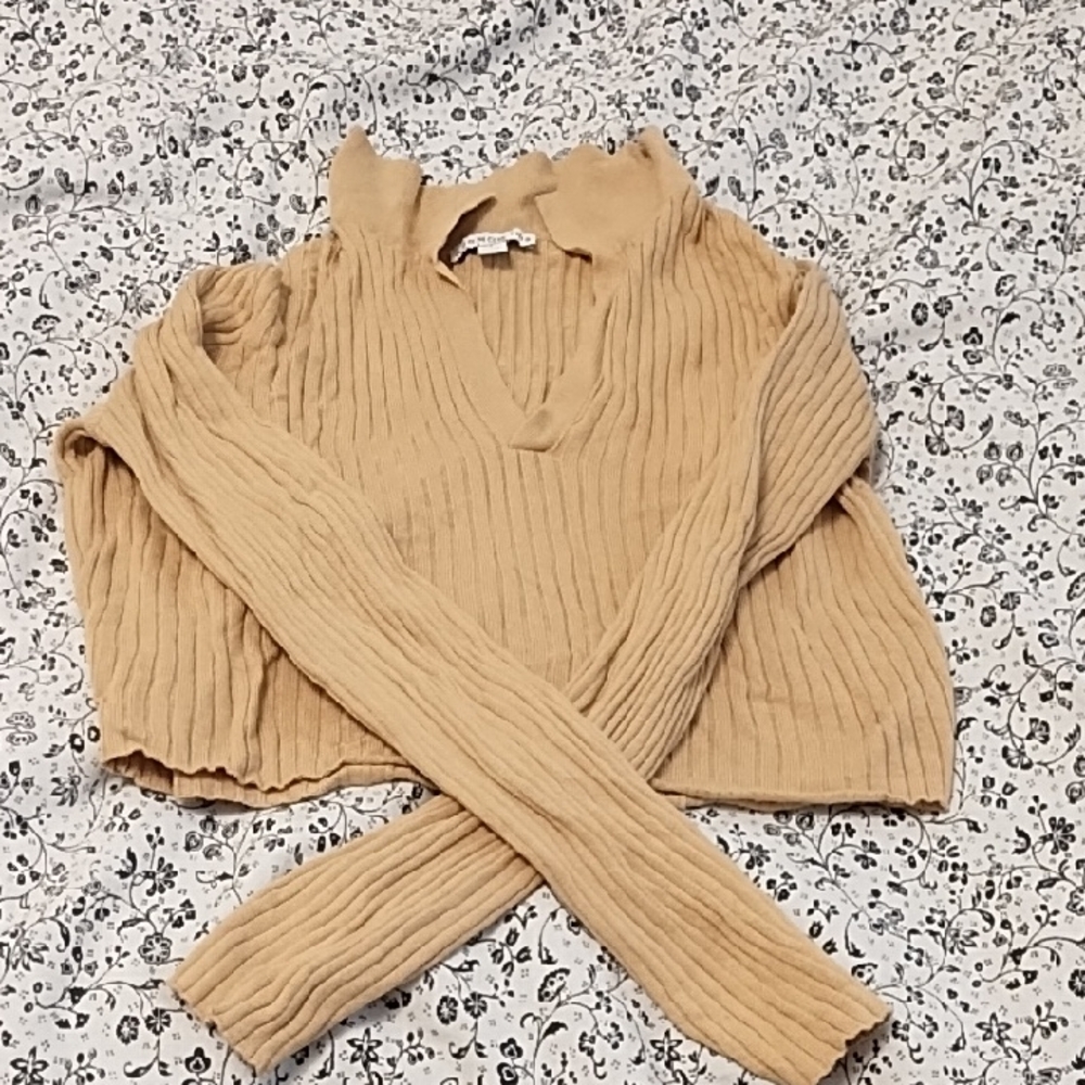 Cozy Cowl Neck Tan Sweater